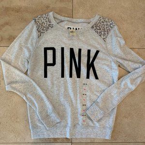 NWT PINK Victoria Secret Sweatshirt Cheetah